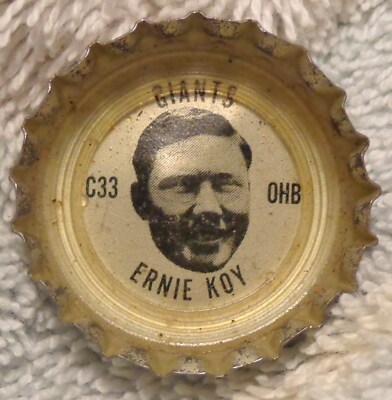 1966 NFL Coke - Tab Giants Bottle Cap - Ernie Koy - Texas alumni