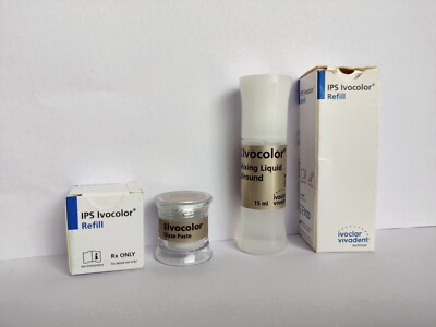 Ivoclar Vivadent IPS Ivocolor Glaze Paste 3gm and Mixing Liquid Allround 15ml