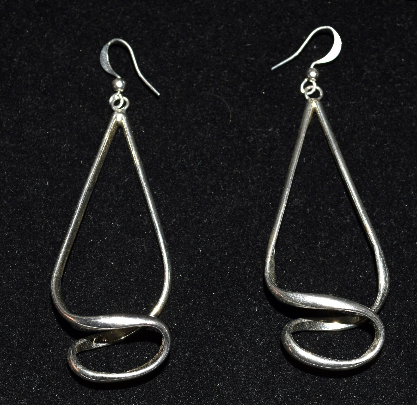 Triangular Shape with Twisted Bottom Silver Tone … - image 2