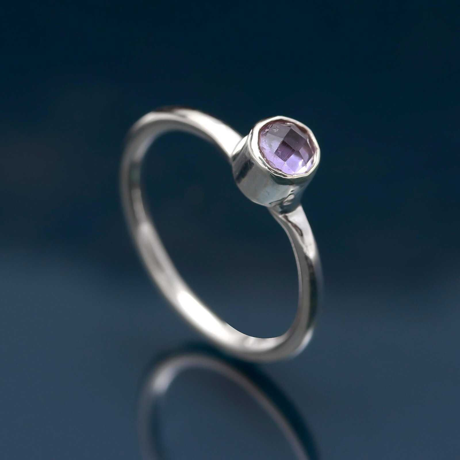 Natural Amethyst Engagement Ring 925 Sterling Silver Ring Any Size