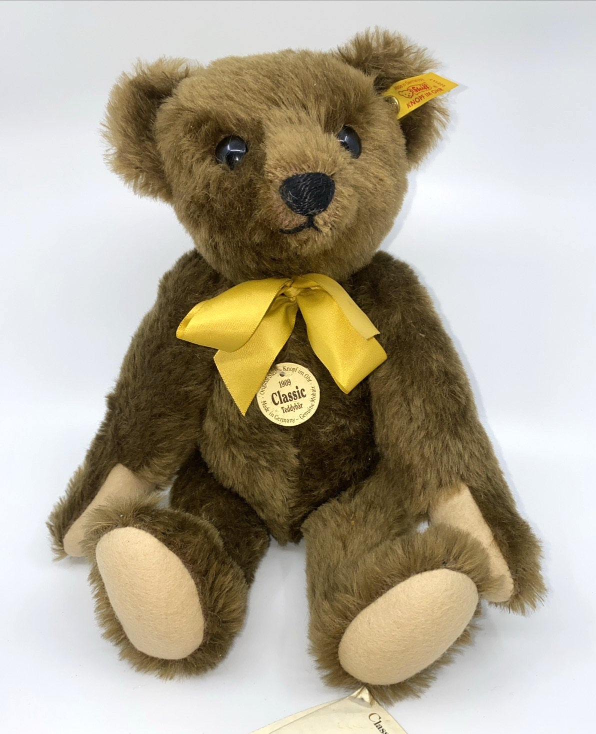 Steiff 1909 Replica Classic Brown Mohair Bear - 35cm - EAN:000447