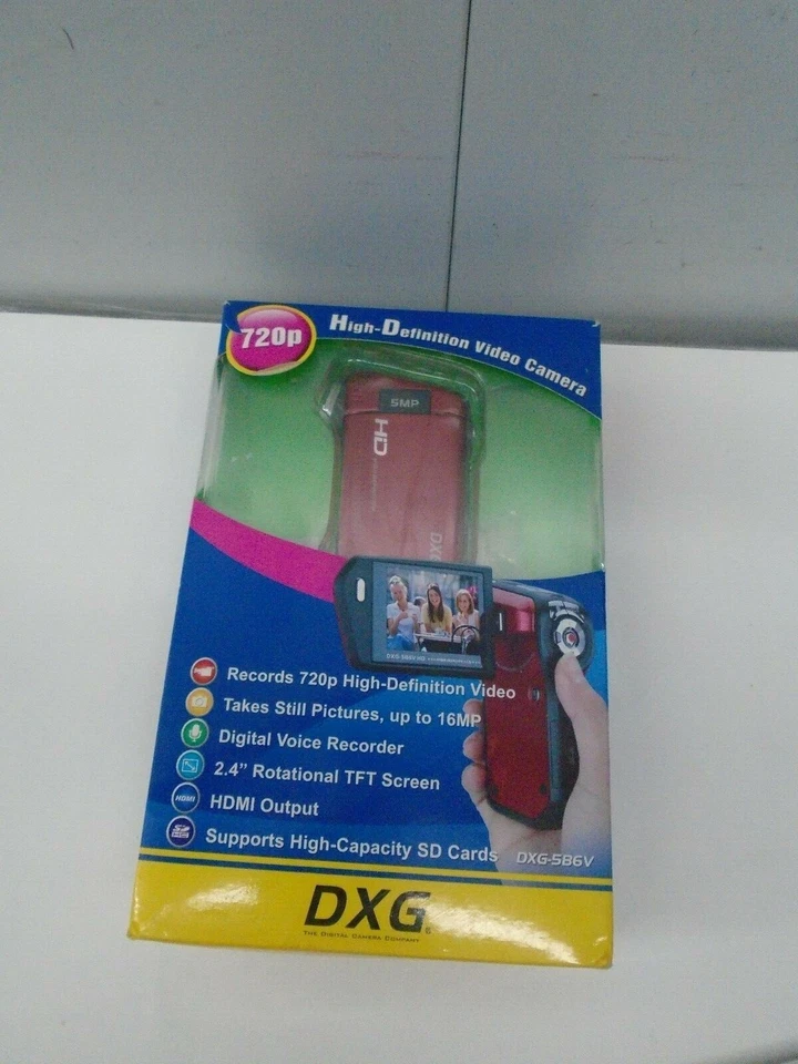 NEW DXG (Radio Shack Brand) 720p High Definition Camcorder DXG-5B6V RED 16mp - Image 4 of 4