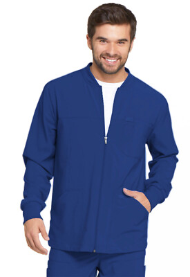 Galaxy Blue Dickies Scrubs EDS Essentials Mens Zip Front Jacket DK320 GAB
