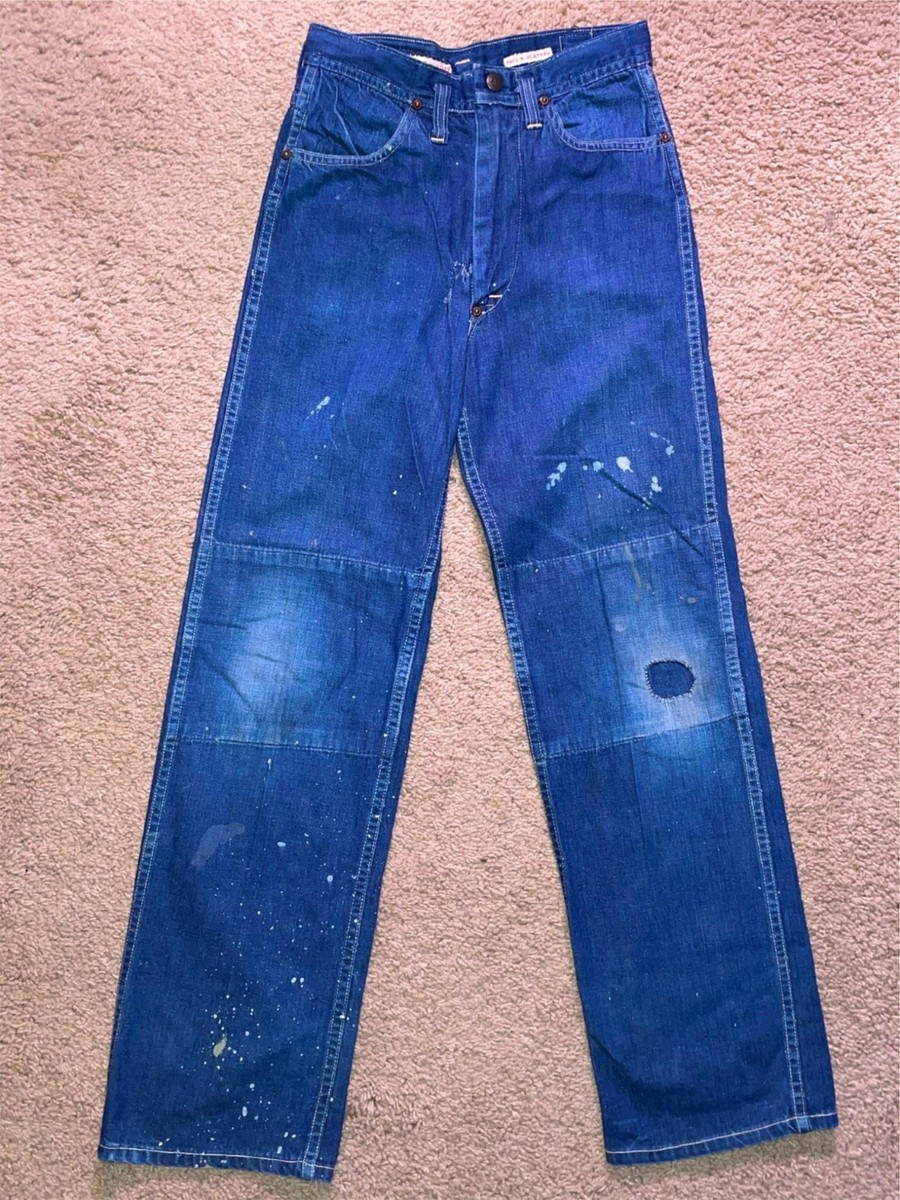 パンツ Early 70's~ Lee DENIM PANTS(CUT OFF) Vintage 1970s Lee Rider Boot Cut Jeans: Light Wash Denim