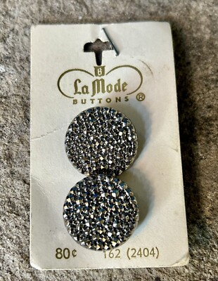 Vintage LaMode Buttons, Sparkling Silver, New Unused, NOS, Fancy Buttons, Sewing