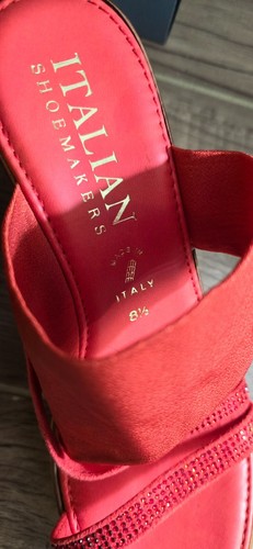 764 Italian Shoemakers Women's Tangerine Wedge Sandals Size 8.5 - Picture 4 of 10