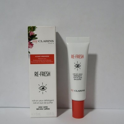 MY CLARINS RE-FRESH ROLL-ON EYE DE-PUFFER 0.5OZ BRAND NEW IN BOX