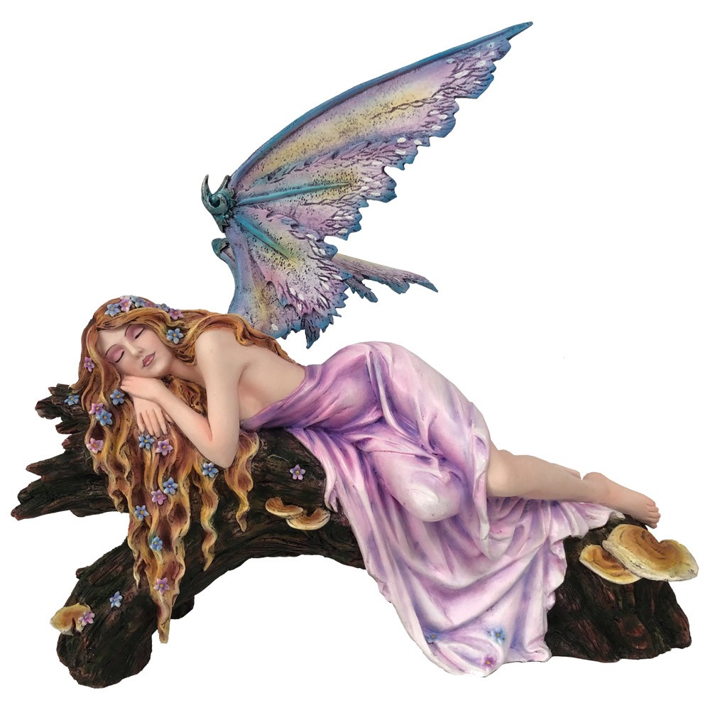 Nemesis Now Drema Sleeping Woodland Fairy Figurine Ornament, Polyresin, Purple, One Size - Image 2