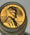 1957 D Lincoln Wheat Cent roll - Superb GEM BU RED!! I Combine Shipping