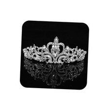 Tiara Crystal Crowns Rhinestone Crown Bride Bridal Wedding Birthday Silver