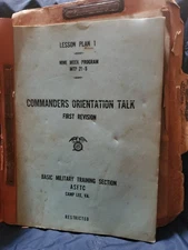 Basic Military Training Lesson Plan Binder 1946 Rifle Chemical Warfare Grenades