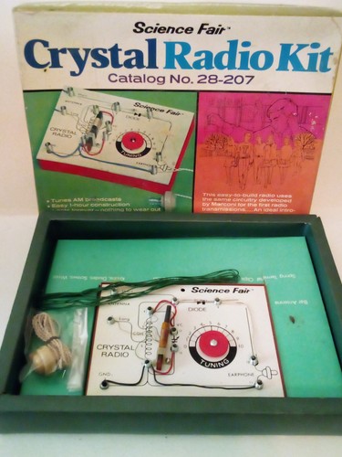 VTG SCIENCE FAIR CRYSTAL RADIO KIT NO 28-207 RADIO SHACK MADE IN JAPAN ax