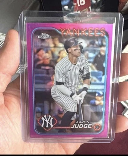 2024 Topps Chrome Aaron Judge New York Yankees #50 Purple Parallel Baseball Card