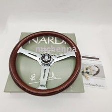 New Nardi Classic 360mm Mahogany Wood Steering Wheel With Silver Chrome Finish