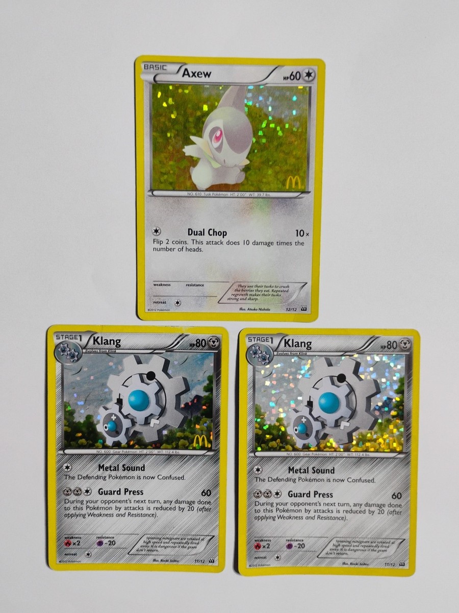 2012 POKEMON McDonalds Holo Promo Cards - Lot of 3 - AXEW + (Qty