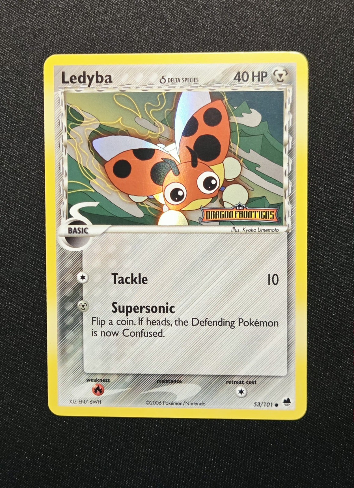 Ledyba 53/101 Reverse Holo Stamped EX Dragon Frontiers Pokemon 2006 LP
