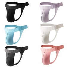 2 Pairs Underwear Jockstrap Pouch Briefs Bulge Enhancing Thong G-string T-back