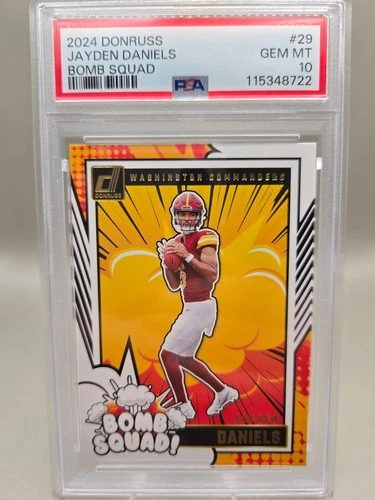 Jayden Daniels #29 (RC) Bomb Squad 2024 Panini Donruss PSA 10