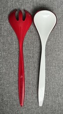 Guzzini Salad Servers Two Tone Red and White Made In Italy