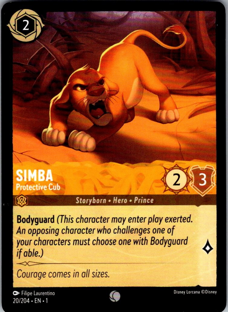Simba - Protective Cub The First Chapter 20/204 Common Lorcana Near Mint