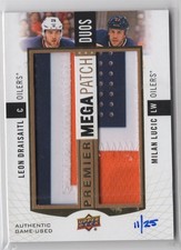 2017-18 UPPER DECK PREMIER MEGA PATCH DUOS LEON DRAISAITL MILAN LUCIC EDMONTON