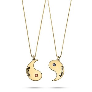 Authentic Yin and Yang Couple necklace personalized custom handmade