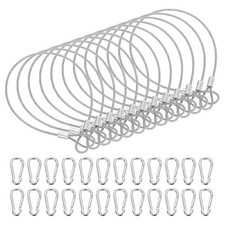 13 Inch Safety Cable Lock, 12 Pcs 304 Stainless Steel Security Wire Rope Clear