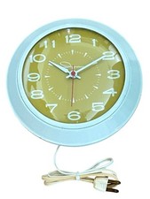 Ingram Electric Wall Clock Model 30 MCM Vintage 70s Harvest Gold Tested Works