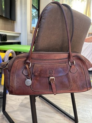 Dooney Bourke Leather Y2K Handbag Shoulder Purse Brown Phoebe Italy Vintage