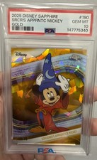 2025 TOPPS CHROME DISNEY SAPPHIRE Gold SORCERER'S APPRENTICE MICKEY /50 PSA 10