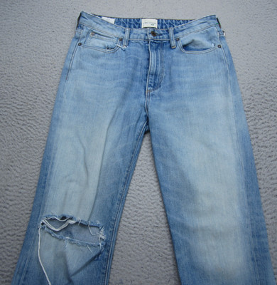 Simon Miller Jeans Women 29 Straight Faded Distressed Denim Loose Raw Hem