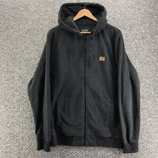 Billabong Fleece Hoodie Sweatshirt Dark Gray Mens Sz L Full Zip Pockets