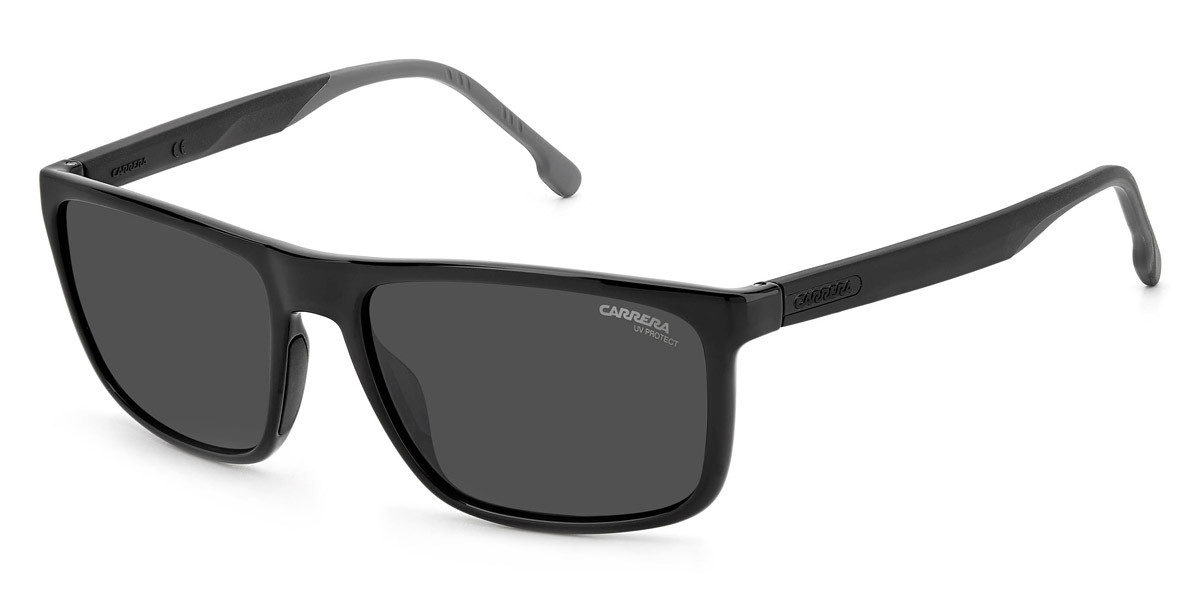 Carrera 8047/S Sunglasses Men Black Rectangle 58mm New 100 