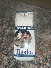 VTG Socks 10-13 Thorlo Sport White USA Made Acrylic Thick Walking