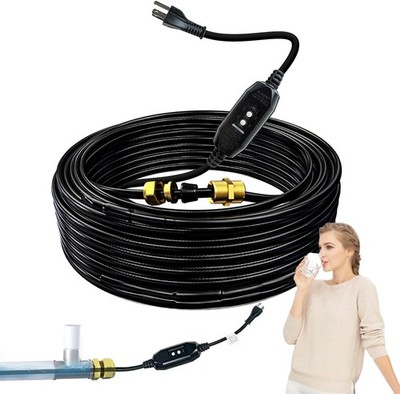 Self-Regulating Pipe Heat Cable for In-Line Freeze Protection 20ft CSA