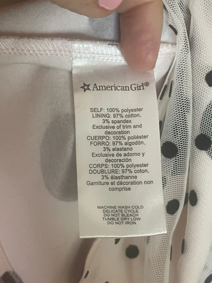 Vestido American Girl Talla 6 Fiesta Tul Lazo Volantes Lunares Rosa Boda Princesa Foto 4 de 4