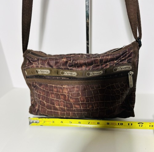 LeSportsac brown Animal Print Bag 12" Shoulder Hand Bag Purse - Picture 6 of 9