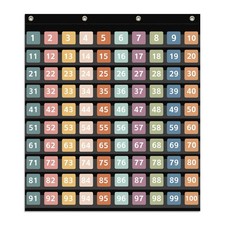ANCOMEDO Hundred Pocket Chart with 100 Pockets and 150 100 pockets, Black