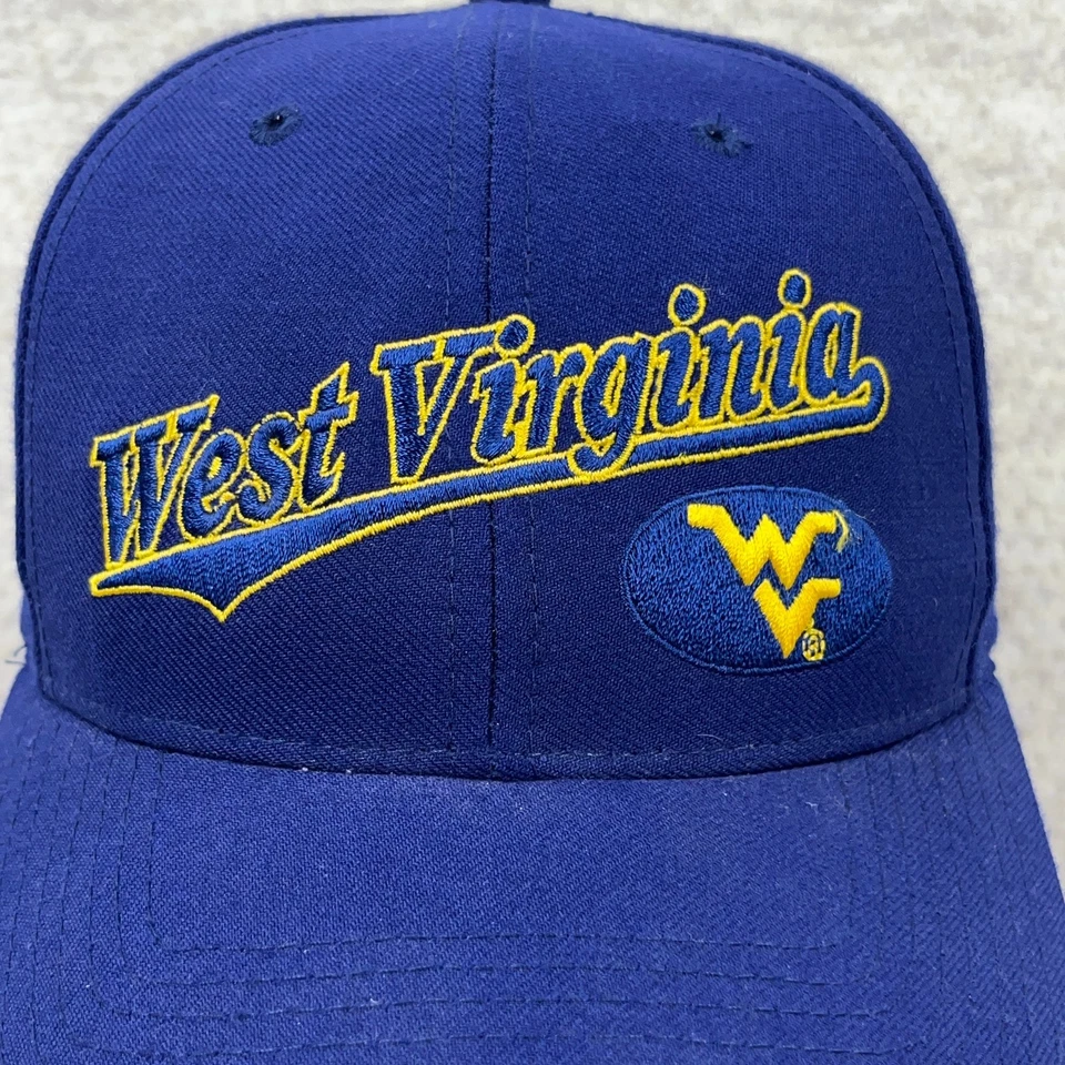 Vintage West Virginia Mountaineers Hat Cap Snapback WVU Script Wool Blend Mens - Image 2 of 4