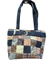 VTG Donna Sharp Quilted Patchwork Bag/Purse Brown with Earth Colors cottagecore