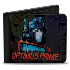 Bi-Fold Wallet Transformers OPTIMUS PRIME Pose/Autobot Fade Black/Multi Color