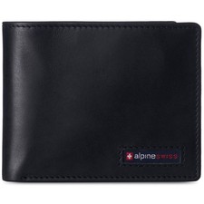 Alpine Swiss Mens Bifold Wallet Slim Leather Wallet Rfid Blocking Gift Box
