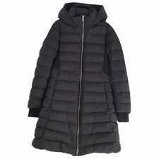 Burberry Coat Down Long Zip Up Nylon Outerwear Womens S Black Used MOLO-0