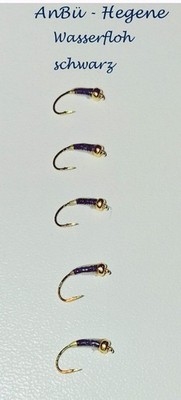 WIEDER DA !!!! 5er Hegene  Wasserfloh schwarz Felchen Renke   Typ 5/02