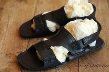 Prada sandali in pelle nera infradito ciabatte scarpe uomo UK 9 US 10 EU 43