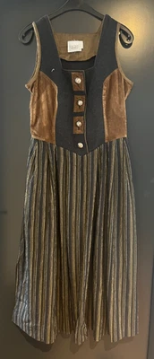 Damen Trachten Dirndl ärmellos Braun, Grau gemustert ca. Gr. 40 v. Hargo Country - Bild 1 von 3