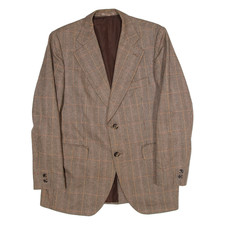 Giacca Blazer Beige In Lana A Quadri Per Uomo M