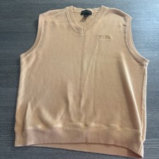 Vintage Izod Club Sweater Vest Men  s Size L Large Peach Classic Golf Preppy Knit