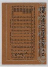 1988 Topps Blank Front Garry Templeton #640 0kb5