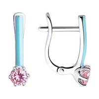 Ohrringe Silber 925 Creolen Emaille Zirkonia Echtschmuck